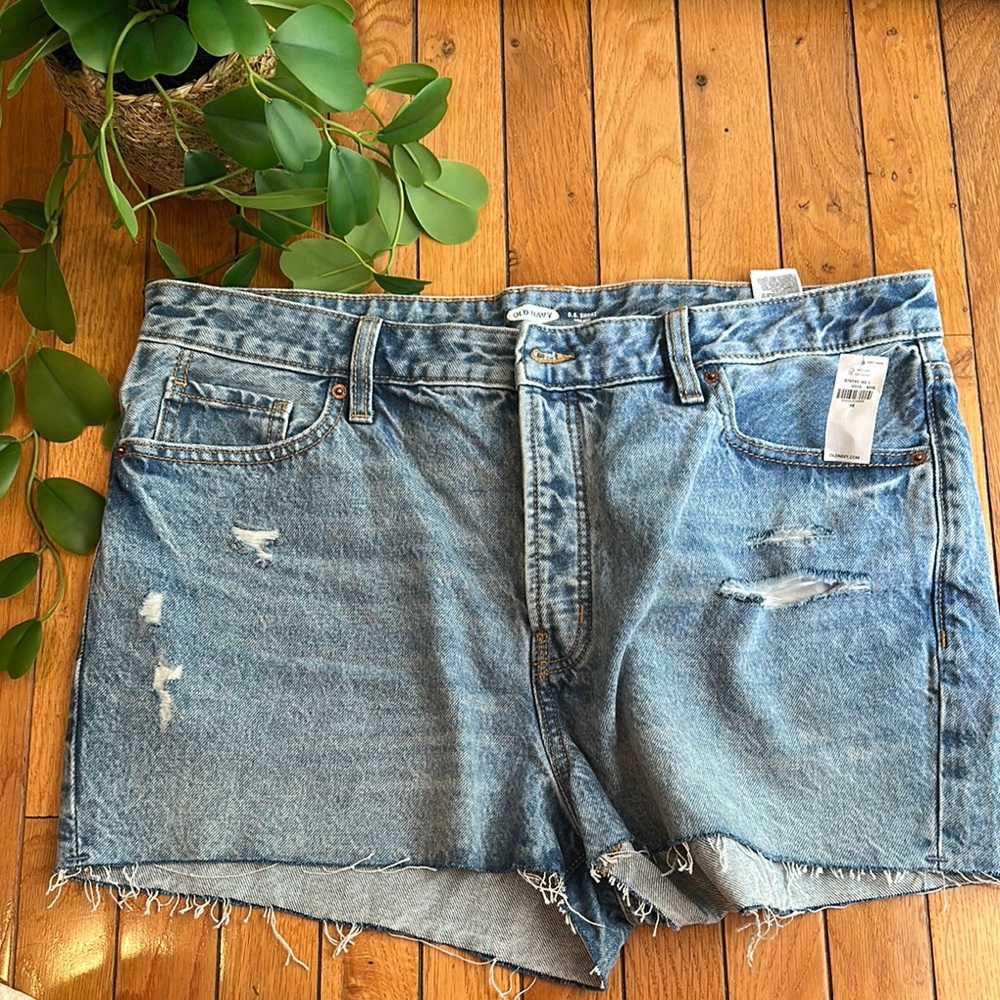 Old Navy Blue Jean Shorts Distressed Cut-Off